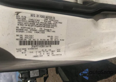 2008 Ford Crown Victoria Police/Police Interceptor z USA, uszkodzony, nr VIN 2FAFP71V28X156178